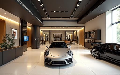 Stylish automotive detailing showroom in Kensington