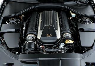 Clean and protected engine bay of luxury car